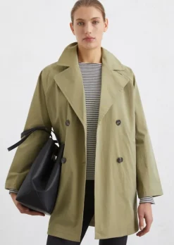 Trench-Cape-Jacke relaxed aus kompaktem Twill