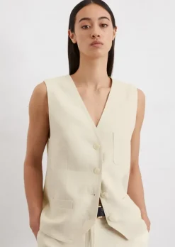 Weste tailored aus Leinen-Viskose-Mix