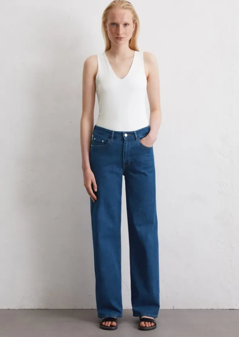 Wide Leg Jeans aus Cashmere Touch Denim