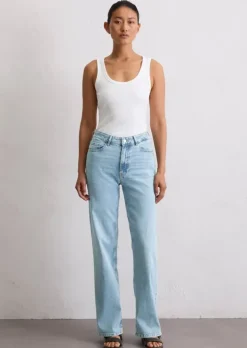 Wide Leg Jeans aus Cashmere Touch Denim
