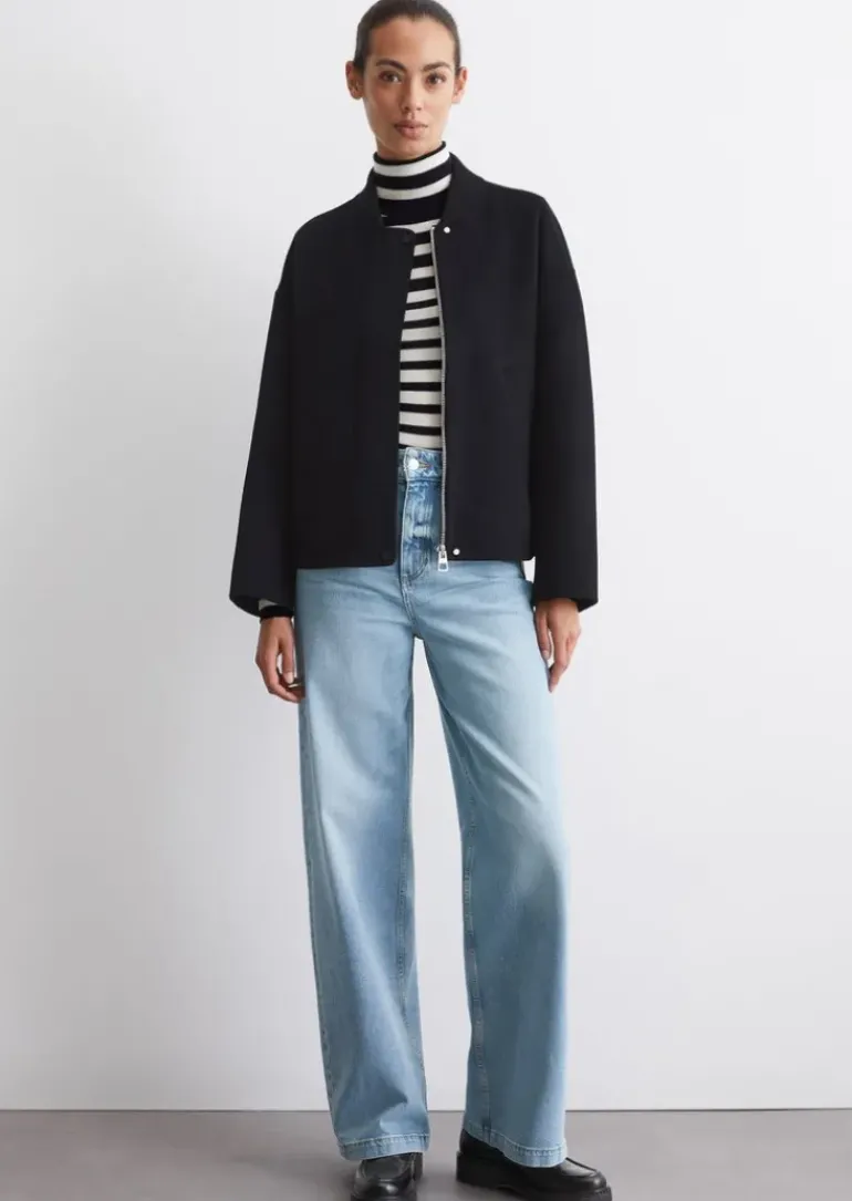 Wollblouson relaxed aus recyceltem Wolle-Mix