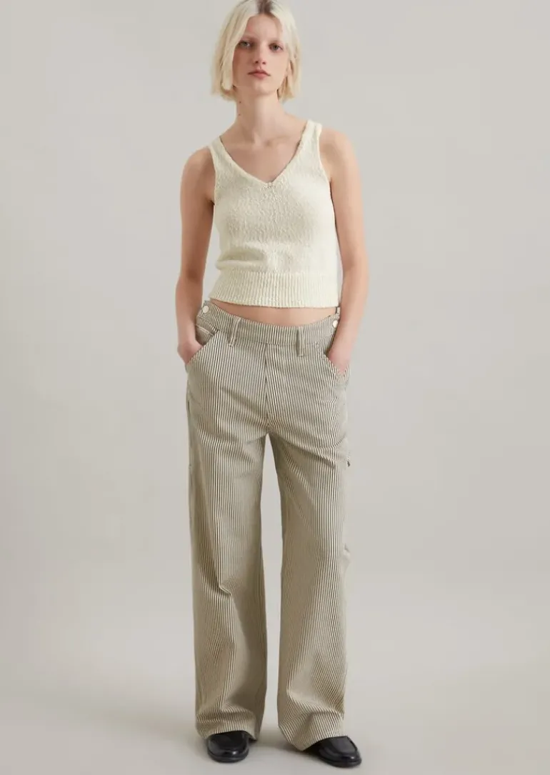 Workwear-Pants wide aus gestreiftem Organic Cotton