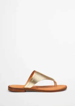 Zehentrenner mit Champagner-Metallic-Glanz